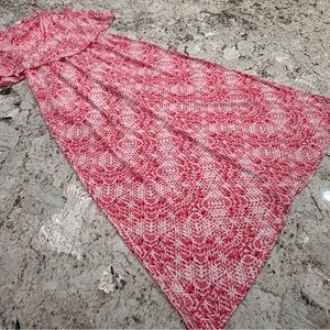 NY Collection Red and White Maxi Dress